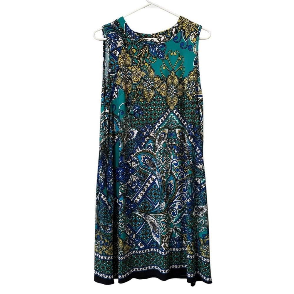 AGB Women Size Large Dress Sleeveless Stretch Paisley Office Career Summer City‎